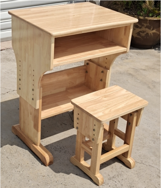发华 FH-185024 实木升降课桌凳 橡胶木材质  含凳子 均可升降 送货上门