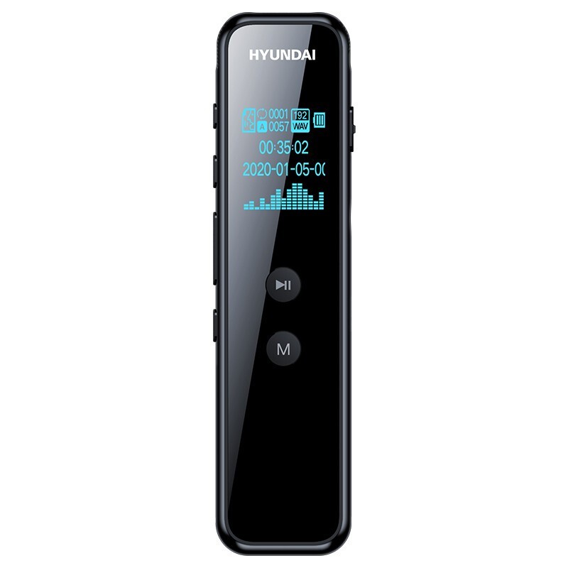 现代（HYUNDAI） E960录音笔 专业高清远距声控降噪 长待机录音器学生学习商务采访 黑色 内置32GB