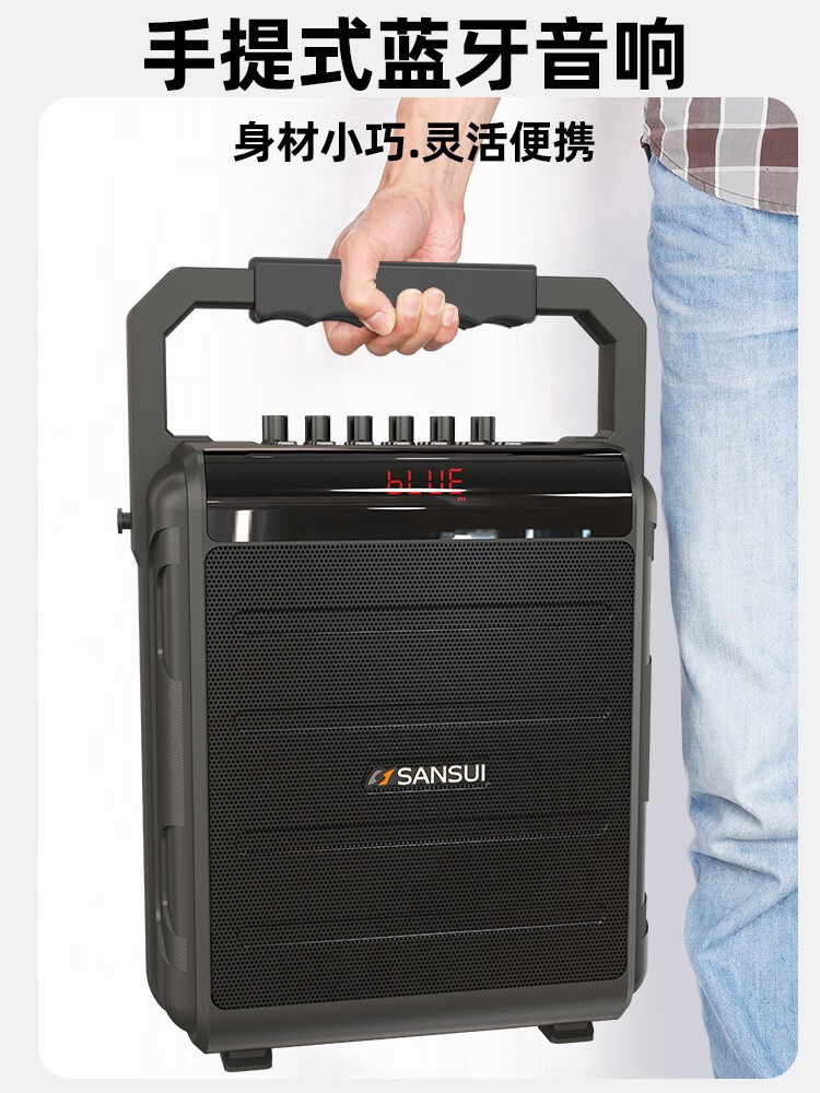 山水（SANSUI）K56 便携式手提k歌音响移动带户外大功率黑色