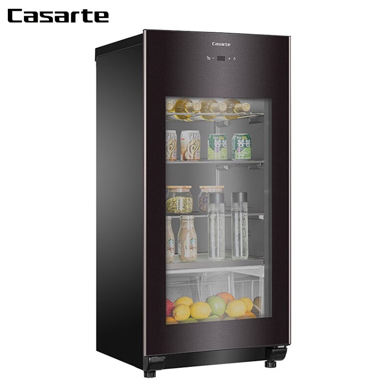 卡萨帝（Casarte）冰吧办公室红酒柜茶叶柜水果保鲜柜冰柜冷藏柜透明玻璃门展示柜 112升