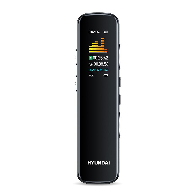 现代 HYM-206录音笔三麦克高清降噪声控内录插卡 黑色 16GB