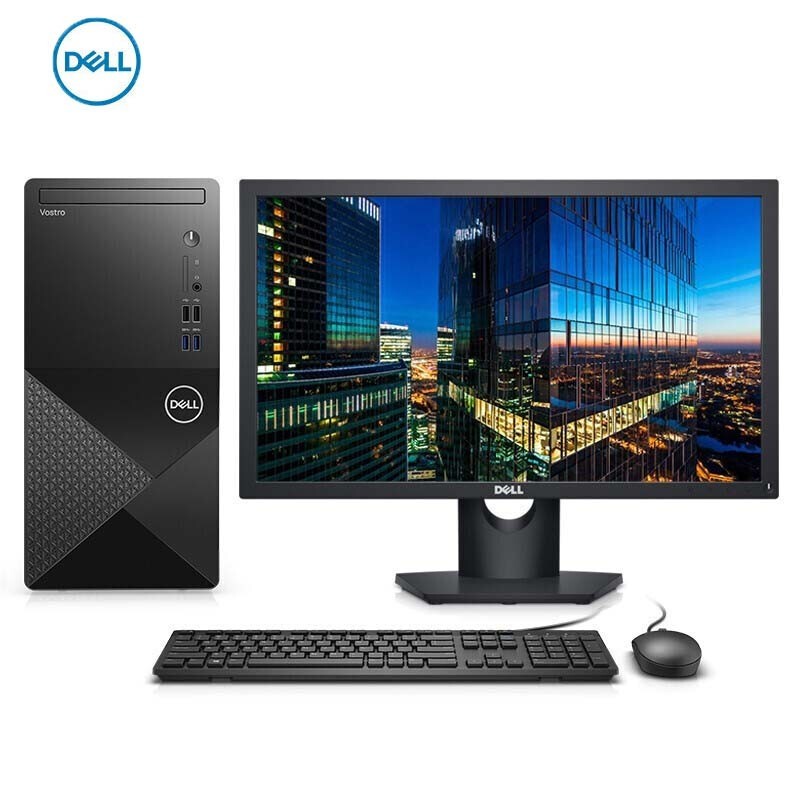 戴尔Dell 成就3881商用办公台式机电脑整机（I3-10105 8G 1T+256G 集成 Win11家庭 21.5英寸）黑色