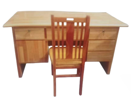 发华 长147cm *宽72cm *高77cm 办公桌 一桌一椅 桌面采用1.8cm厚橡胶木插接板 送货上门