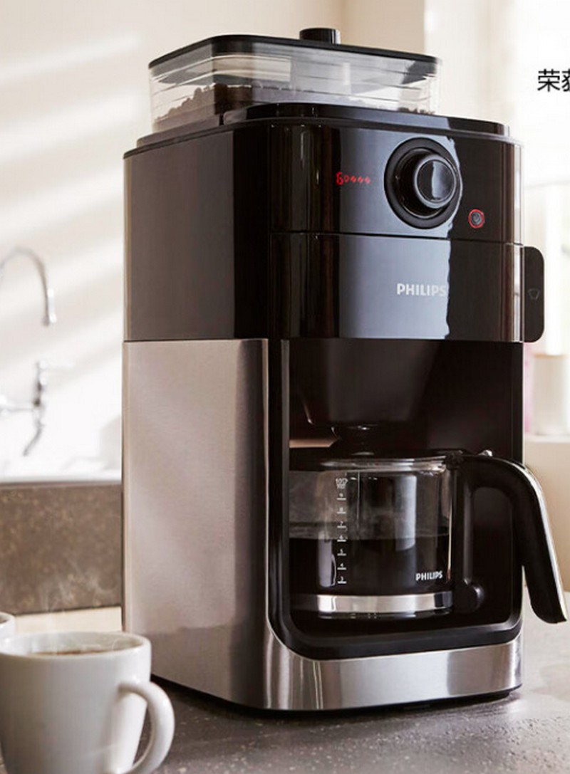 飞利浦FLP 咖啡机 触控式屏幕 豆粉两用 咖啡壶美式家用咖啡机 全自动清洗 可拆卸式  HD776S