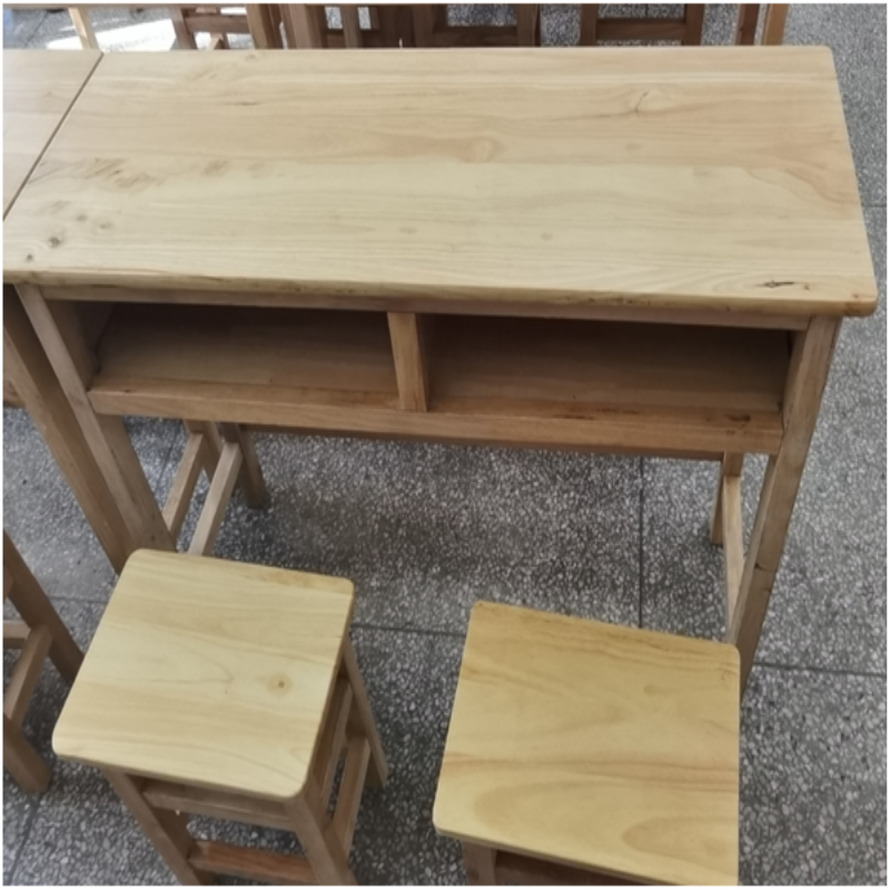 发华 FH-KZ-028  双人课桌凳  低年级 桌面20mm厚橡胶木 榫卯工艺 送货上门
